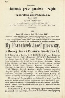 Allgemeines Reichs-Gesetz-und Regierungsblatt für das Kaiserthum Osterreich = Powszechny Dziennik Praw Państwa i Rządu dla Cesarstwa Austryackiego. 1850, kwartał 3, cz. 91