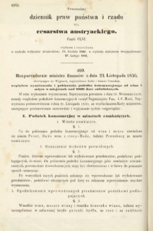 Allgemeines Reichs-Gesetz-und Regierungsblatt für das Kaiserthum Osterreich = Powszechny Dziennik Praw Państwa i Rządu dla Cesarstwa Austryackiego. 1850, kwartał 4, cz. 156