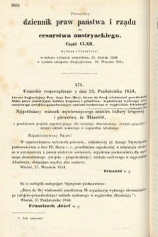 Allgemeines Reichs-Gesetz-und Regierungsblatt für das Kaiserthum Osterreich = Powszechny Dziennik Praw Państwa i Rządu dla Cesarstwa Austryackiego. 1850, kwartał 4, cz. 162