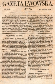 Gazeta Lwowska. 1831, nr 74