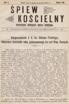 Śpiew Kościelny : dwutygodnik poświęcony muzyce kościelnej. 1904, nr 1