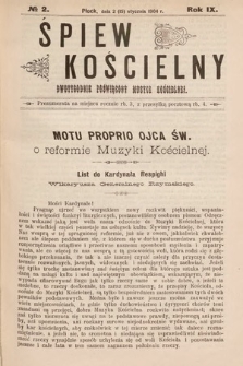 Śpiew Kościelny : dwutygodnik poświęcony muzyce kościelnej. 1904, nr 2