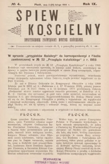 Śpiew Kościelny : dwutygodnik poświęcony muzyce kościelnej. 1904, nr 4
