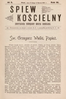 Śpiew Kościelny : dwutygodnik poświęcony muzyce kościelnej. 1904, nr 5