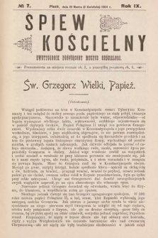 Śpiew Kościelny : dwutygodnik poświęcony muzyce kościelnej. 1904, nr 7