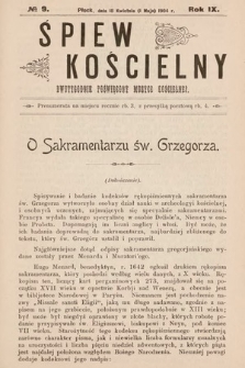 Śpiew Kościelny : dwutygodnik poświęcony muzyce kościelnej. 1904, nr 9