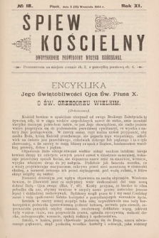 Śpiew Kościelny : dwutygodnik poświęcony muzyce kościelnej. 1904, nr 18