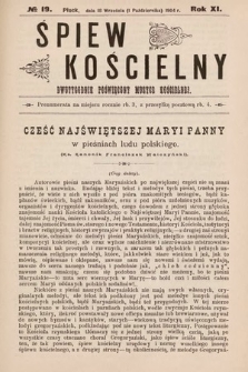Śpiew Kościelny : dwutygodnik poświęcony muzyce kościelnej. 1904, nr 19