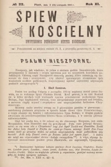 Śpiew Kościelny : dwutygodnik poświęcony muzyce kościelnej. 1904, nr 22