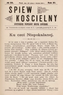 Śpiew Kościelny : dwutygodnik poświęcony muzyce kościelnej. 1904, nr 23