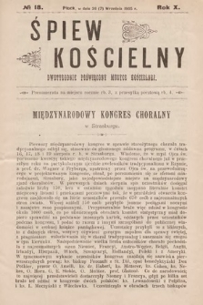 Śpiew Kościelny : dwutygodnik poświęcony muzyce kościelnej. 1905, nr 18