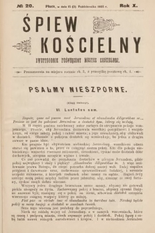 Śpiew Kościelny : dwutygodnik poświęcony muzyce kościelnej. 1905, nr 20