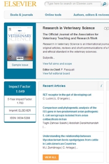 „Research in Veterinary Science” ; „The Official Journal of the Association for Veterinary Teaching and Research Work”