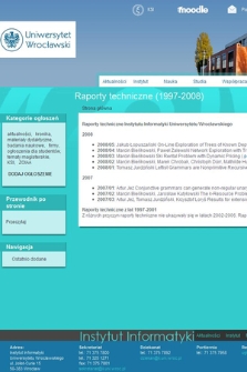 Raporty techniczne Instytutu Informatyki Uniwersytetu Wrocławskiego