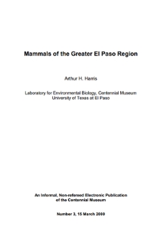 Mammals of the Greater El Paso region