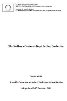 Welfare of animals kept for fur production