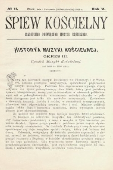 Śpiew Kościelny : czasopismo poświęcone muzyce kościelnej. 1900, nr 11