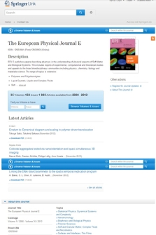 The European Physical Journal E: Soft Matter and Biological Physics