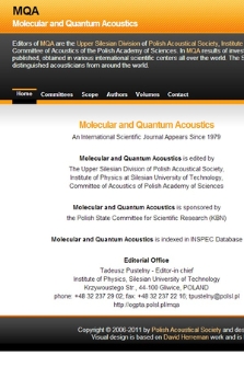 MQA ; Molecular and Quantum Acoustics