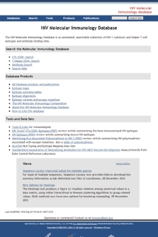 HIV molecular immunology database