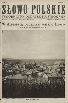 Słowo Polskie : tygodniowy dodatek ilustrowany. 1928, nr 45