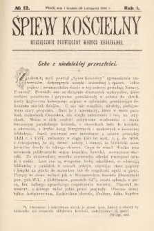Śpiew Kościelny : miesięcznik poświęcony muzyce kościelnej. 1896, nr 12