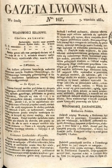 Gazeta Lwowska. 1831, nr 107