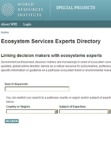Ecosystem Services Experts Directory | World Resources Projects