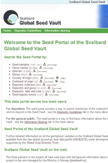 SeedVault - Seed Portal of the Svalbard Global Seed Vault - hosted by NordGen