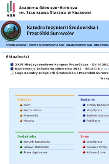 Katedra Inżynierii Środowiska I Przeróbki Surowców