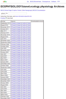 Ecophys newsgroup archives