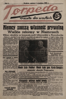 Torpeda : gazeta dla wszystkich. 1936.09.05