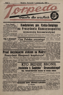 Torpeda : gazeta dla wszystkich. 1936.10.01
