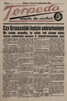 Torpeda : gazeta dla wszystkich. 1936.10.30