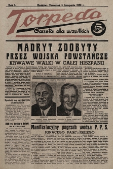 Torpeda : gazeta dla wszystkich. 1936.11.05