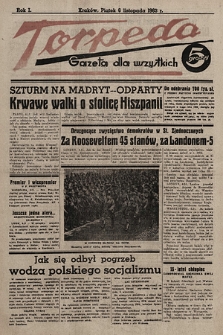 Torpeda : gazeta dla wszystkich. 1936.11.06