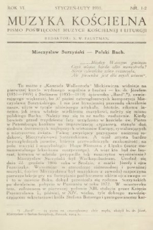 Muzyka Kościelna : miesięcznik poświęcony muzyce kościelnej i liturgji. 1931, nr 1-2