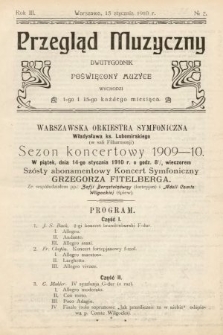 Przegląd Muzyczny : dwutygodnik poświęcony muzyce. 1910, nr 2