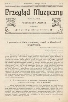 Przegląd Muzyczny : dwutygodnik poświęcony muzyce. 1910, nr 3