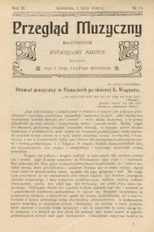 Przegląd Muzyczny : dwutygodnik poświęcony muzyce. 1910, nr 13