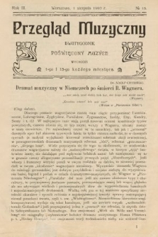 Przegląd Muzyczny : dwutygodnik poświęcony muzyce. 1910, nr 15