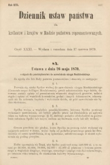 Dziennik Ustaw Państwa dla Królestw i Krajów w Radzie Państwa Reprezentowanych. 1879, cz. 31