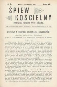 Śpiew Kościelny : dwutygodnik poświęcony muzyce kościelnej. 1906, nr 7