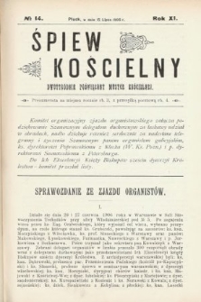 Śpiew Kościelny : dwutygodnik poświęcony muzyce kościelnej. 1906, nr 14