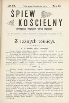 Śpiew Kościelny : dwutygodnik poświęcony muzyce kościelnej. 1906, nr 20