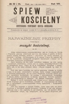 Śpiew Kościelny : czasopismo poświęcone muzyce kościelnej. 1902, nr 13 i 14