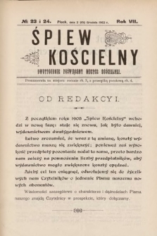 Śpiew Kościelny : dwutygodnik poświęcony muzyce kościelnej. 1902, nr 23 i 24
