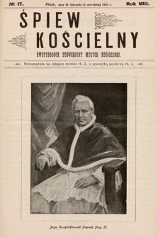 Śpiew Kościelny : dwutygodnik poświęcony muzyce kościelnej. 1903, nr 17