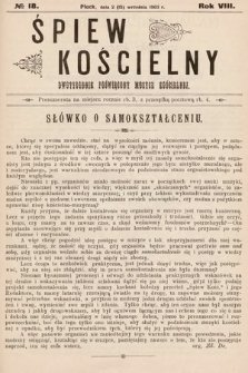 Śpiew Kościelny : dwutygodnik poświęcony muzyce kościelnej. 1903, nr 18
