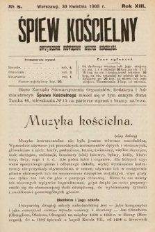 Śpiew Kościelny : dwutygodnik poświęcony muzyce kościelnej. 1908, nr 8